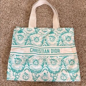 Christian Dior GWP Green Beige Dioriviera cotton tote bag NWOT